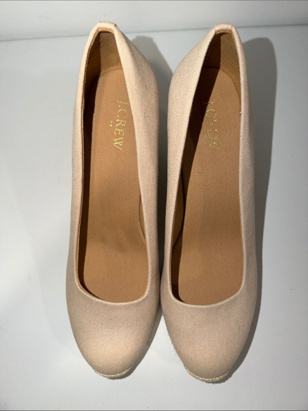 J.Crew 9 Beige Ivory Jute Wedge Espadrilles - Picture 8 of 9